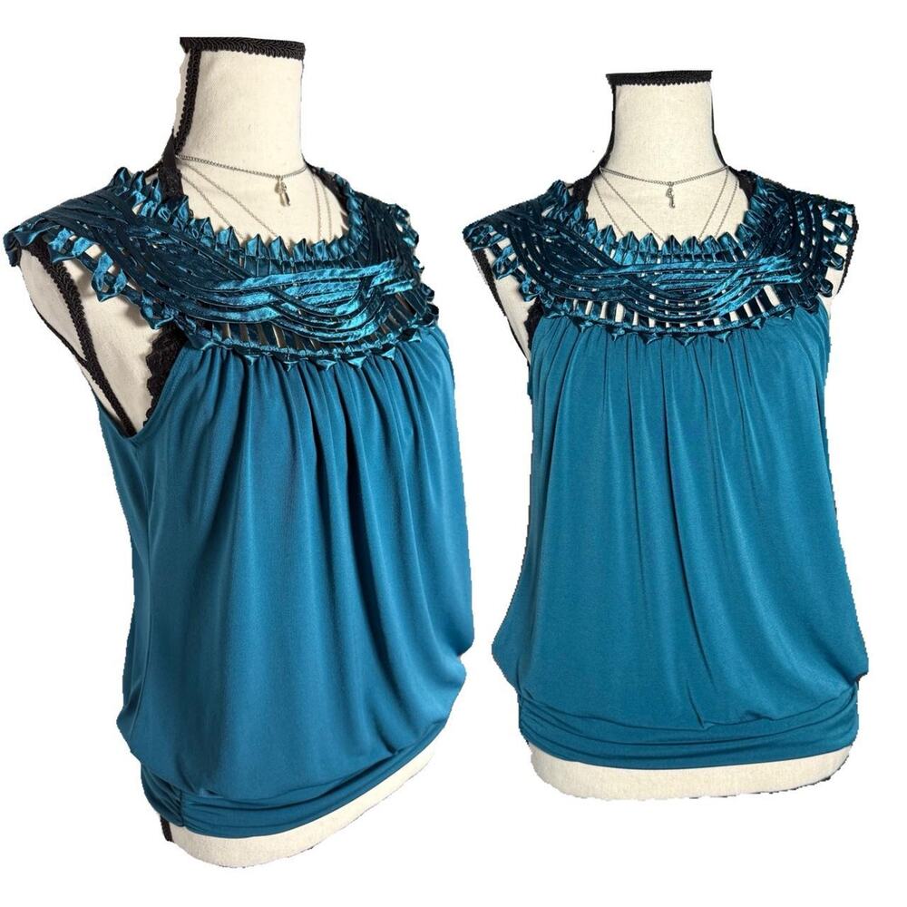 Perseption Concept Y2k Teal Top